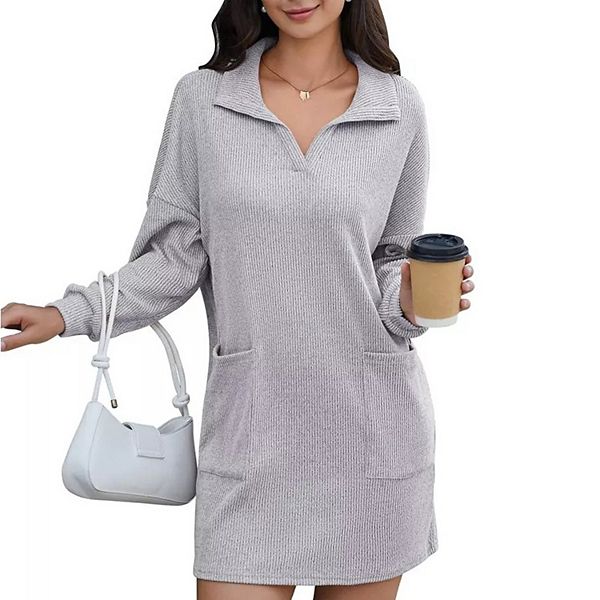 Maly Knit Long Sleeve Mini Sweater Dress main image 1