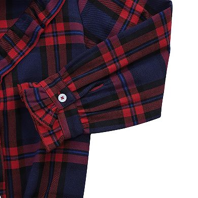 Girls Plaid Button Down Shirt Crop Tops Tie Knot Ruffle Long Sleeve Shirt Blouse 3-12Y