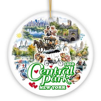Serene Central Park New York Landmarks Ornament, American Oasis Heritage Gift and Souvenir, Circle