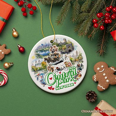 Serene Central Park New York Landmarks Ornament, American Oasis Heritage Gift and Souvenir, Circle