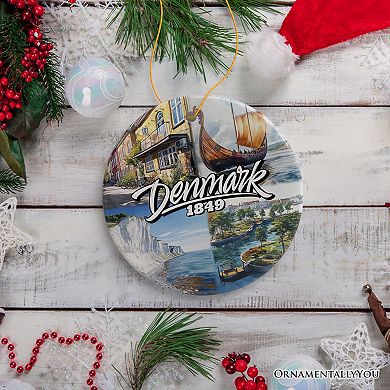 Majestic Denmark Landmarks Ornament, Scandinavian Heritage Gift and Copenhagen Souvenir, Version 2