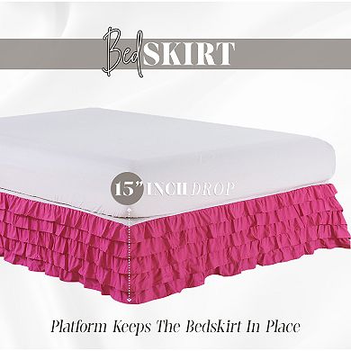 Elegant Comfort Multi-Ruffle Bed Skirt - Classy Bedskirt