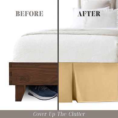 Elegant Comfort Solid Pleated Bed Skirt - 14 inch Drop