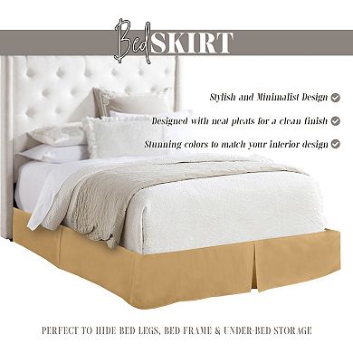 Elegant Comfort Solid Pleated Bed Skirt - 14 inch Drop