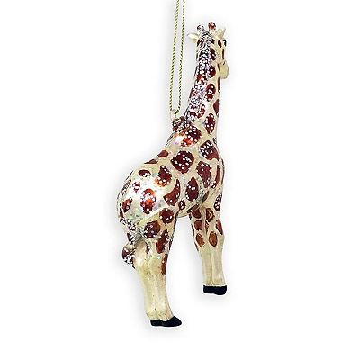 Giraffe Glass Christmas Ornament