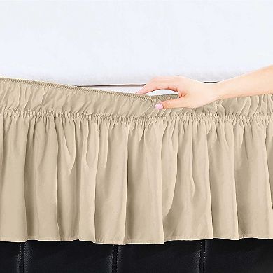Elegant Comfort Ruffle Bed Skirt - Around Style Elastic Bed Wrap
