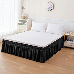 Clara Clark Pleated Bed Skirt - 14 Inch Tailored Drop Luxury Double Brushed Microfiber Dust Ruffle Includes 8 Pins Full Size Camel