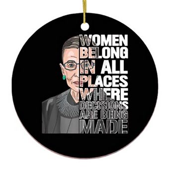 Ruth Bader Ginsberg RGB Women's Rights Quote Ornament
