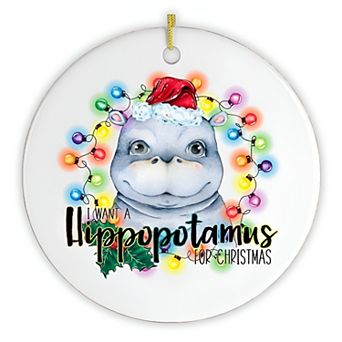 Hippopotamus Christmas Ornament