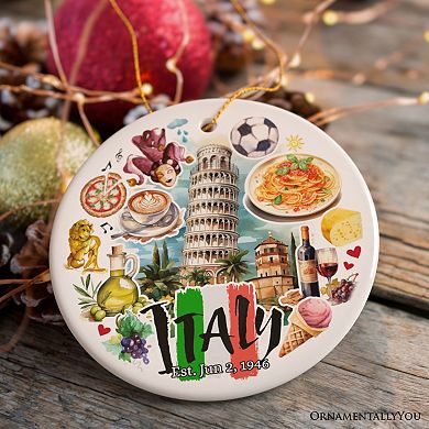 Artistic Italy Landmarks Ornament, Italian Souvenir for Ceramic Christmas Gift