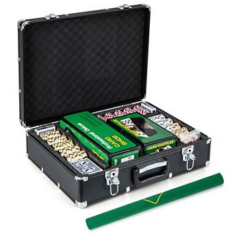 600 pc Poker Chip Set 14 Gram Claytec Chips with Carrying Case-Black