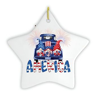 Patriotic America Gnome Ornament