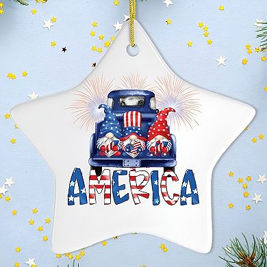 Patriotic America Gnome Ornament