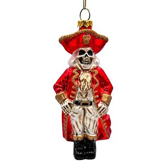 Spooky Pirate of the High Seas Glass Ornament, Creepy Halloween Tree Decoration