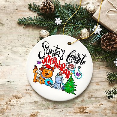 Santa’s Favorite Veterinarian Christmas Ornament, Veterinary Holiday Appreciation Gift