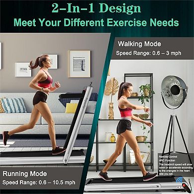 4.75HP 2 In 1 Folding Treadmill with Remote APP Control