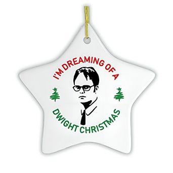 I'm Dreaming of a Dwight Christmas Ornament, Funny Office TV Show Decoration, Star Version