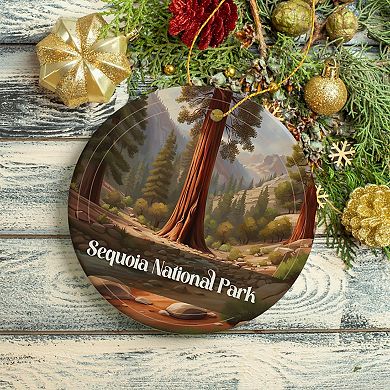 Sequoia National Park Retro Ornament, California Tourist Attraction Souvenir and Gift