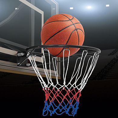 18 Inch Basketball Rim Goal Replacement with All Weather Net and Mounting Hardware-Black