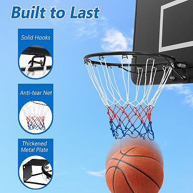 18 Inch Basketball Rim Goal Replacement with All Weather Net and Mounting Hardware-Black