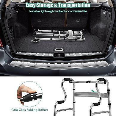 Aluminum Heavy-Duty Folding Wheeled Stand-Assist Walker