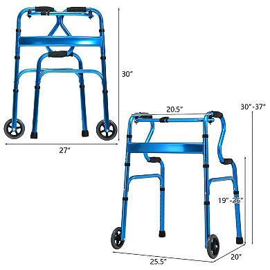 Aluminum Heavy-Duty Folding Wheeled Stand-Assist Walker