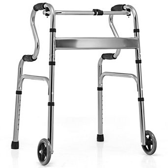Aluminum Heavy-Duty Folding Wheeled Stand-Assist Walker