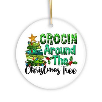 Crocin’ Around The Christmas Tree Joyfully Funny Christmas Ornament, Circle