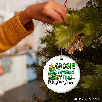 Crocin’ Around The Christmas Tree Joyfully Funny Christmas Ornament, Circle