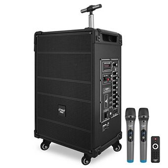 Pyle 12'' Portable Wireless Bluetooth Speaker System - Wireless Microphone, 80 watt - FM Radio
