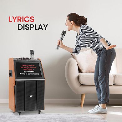 Pyle 15.4" Portable Wireless BT Streaming Loudspeaker Karaoke Machine