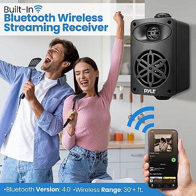 Pyle Bluetooth Indoor Outdoor Speakers Pair-200