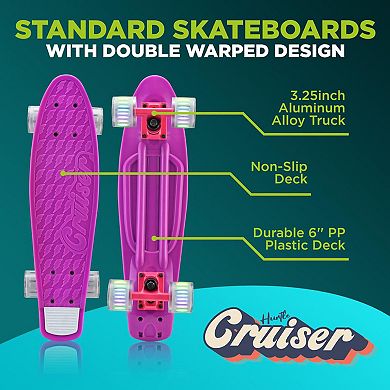 6'' PP Deck Skateboard - Mini Cruiser Skateboard, Designed for Kids, Teens, and Adults