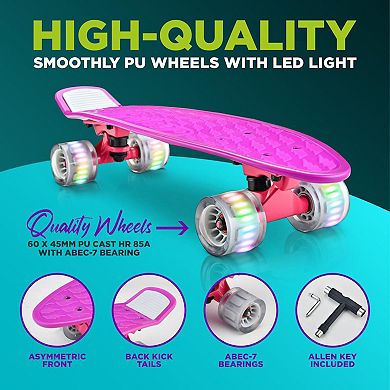 6'' PP Deck Skateboard - Mini Cruiser Skateboard, Designed for Kids, Teens, and Adults