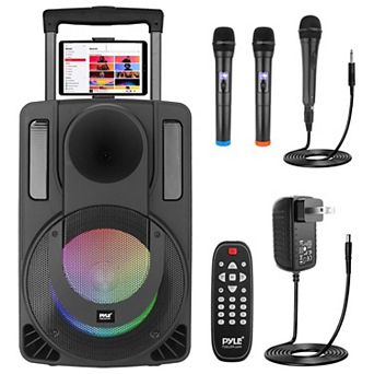 Pyle 10’’ Portable PA Speaker System - Wireless Party Audio Speaker, Wireless Mic, Microphone