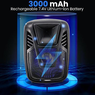 Pyle Portable Speaker - 15” 80 Watts Max Power Output Loudspeaker PA System, Remote Control