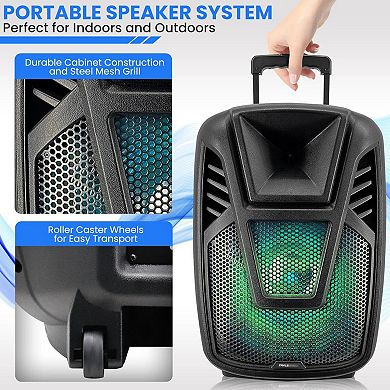 Pyle Portable Speaker - 15” 80 Watts Max Power Output Loudspeaker PA System, Remote Control