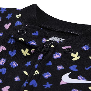 Newborn Baby Girls Nike Essentials All-Over Print One-Piece Coverall