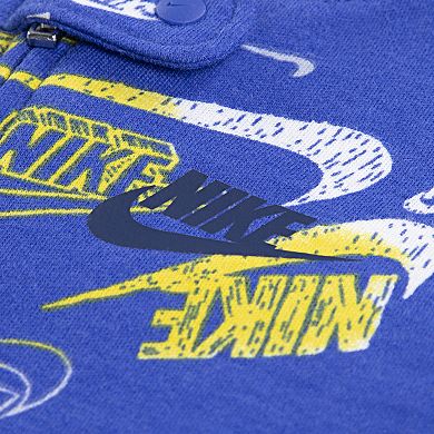 Newborn Baby Boys Nike All-Over Print Footed Coverall