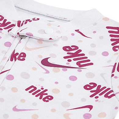Newborn Baby Nike Play For All All-Over Print Footed Coveralls