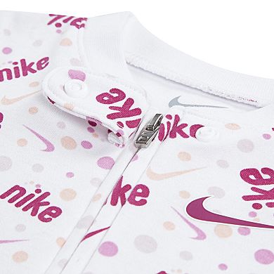Newborn Baby Nike Play For All All-Over Print Footed Coveralls