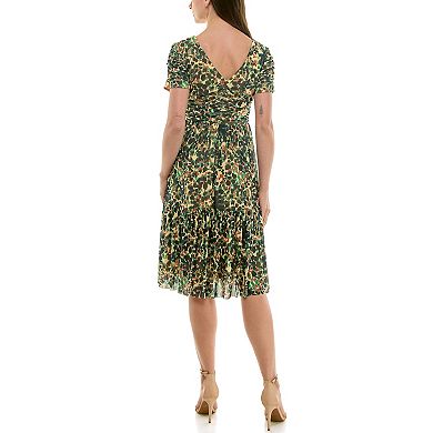 Women's Nicole Miller Short Sleeves Midi Dress