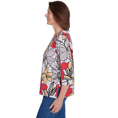 Petite Alfred Dunner Bold Floral Print Tee