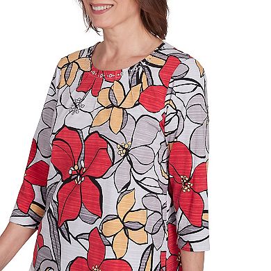 Petite Alfred Dunner Bold Floral Print Tee