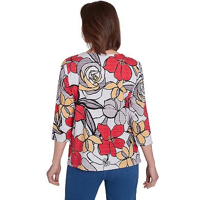 Petite Alfred Dunner Bold Floral Print Tee