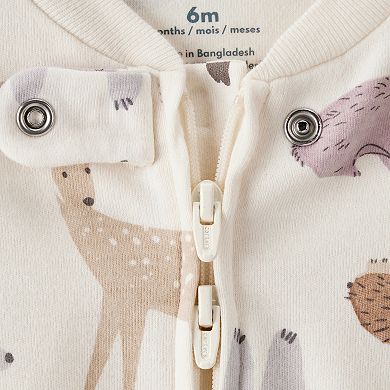 Baby Girl Carter's Fox Print Cotton Long-Sleeve Sleep & Play