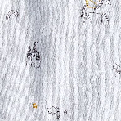 Baby Girl Carter's Unicorn Star Print Cotton Long-Sleeve 2-Way Zip Sleep & Play