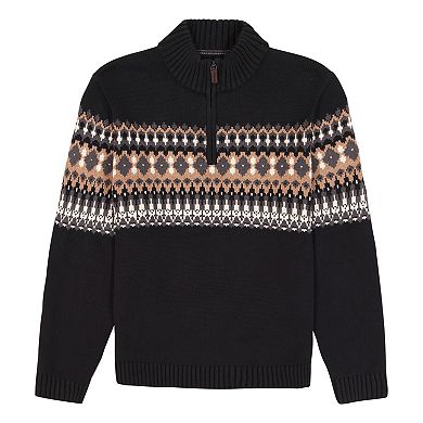 Men's IZOD Fair Isle Quarter Zip Sweater