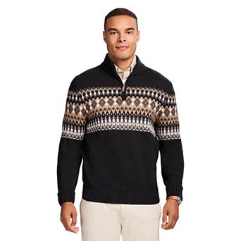 Men's IZOD Fair Isle Quarter Zip Sweater