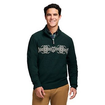 Men's IZOD Fair Isle Quarter Zip Sweater